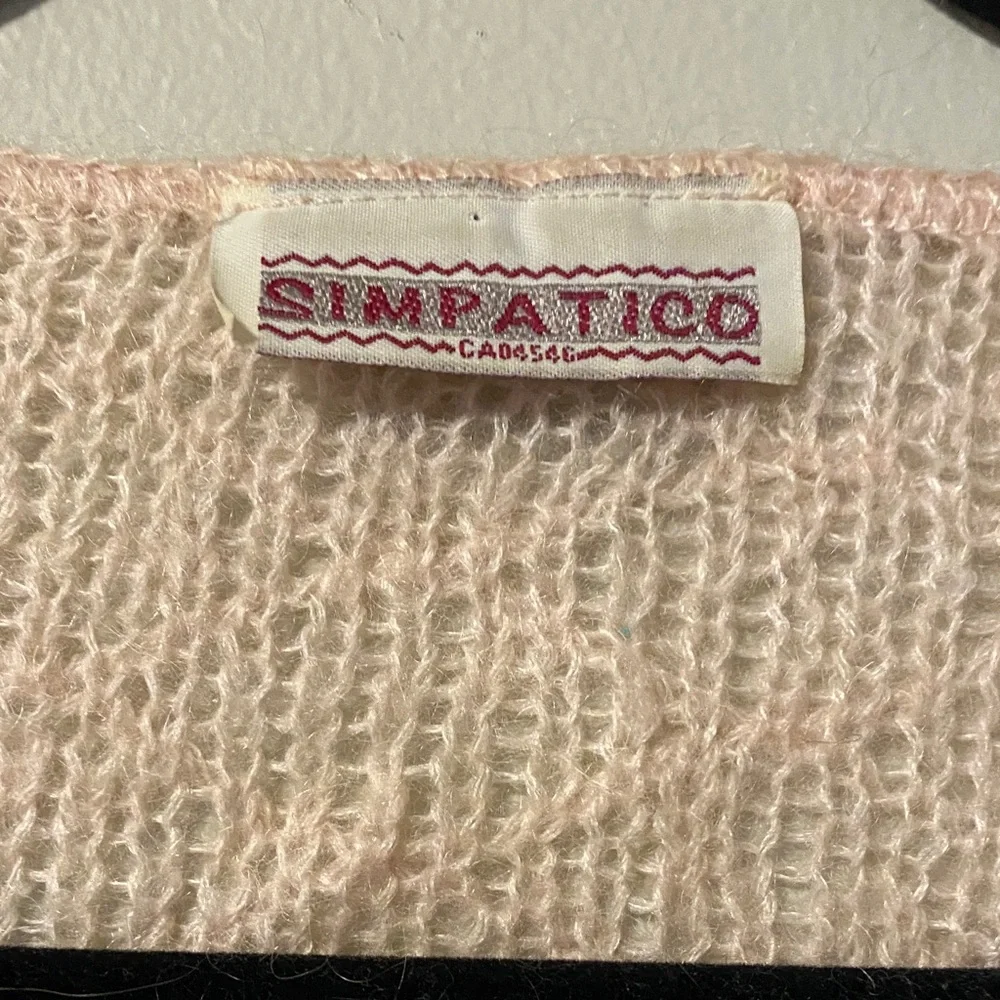 Vintage Simpatico Women's Pink Knit Sweater, cropped cardigan M - Picture 2 of 4